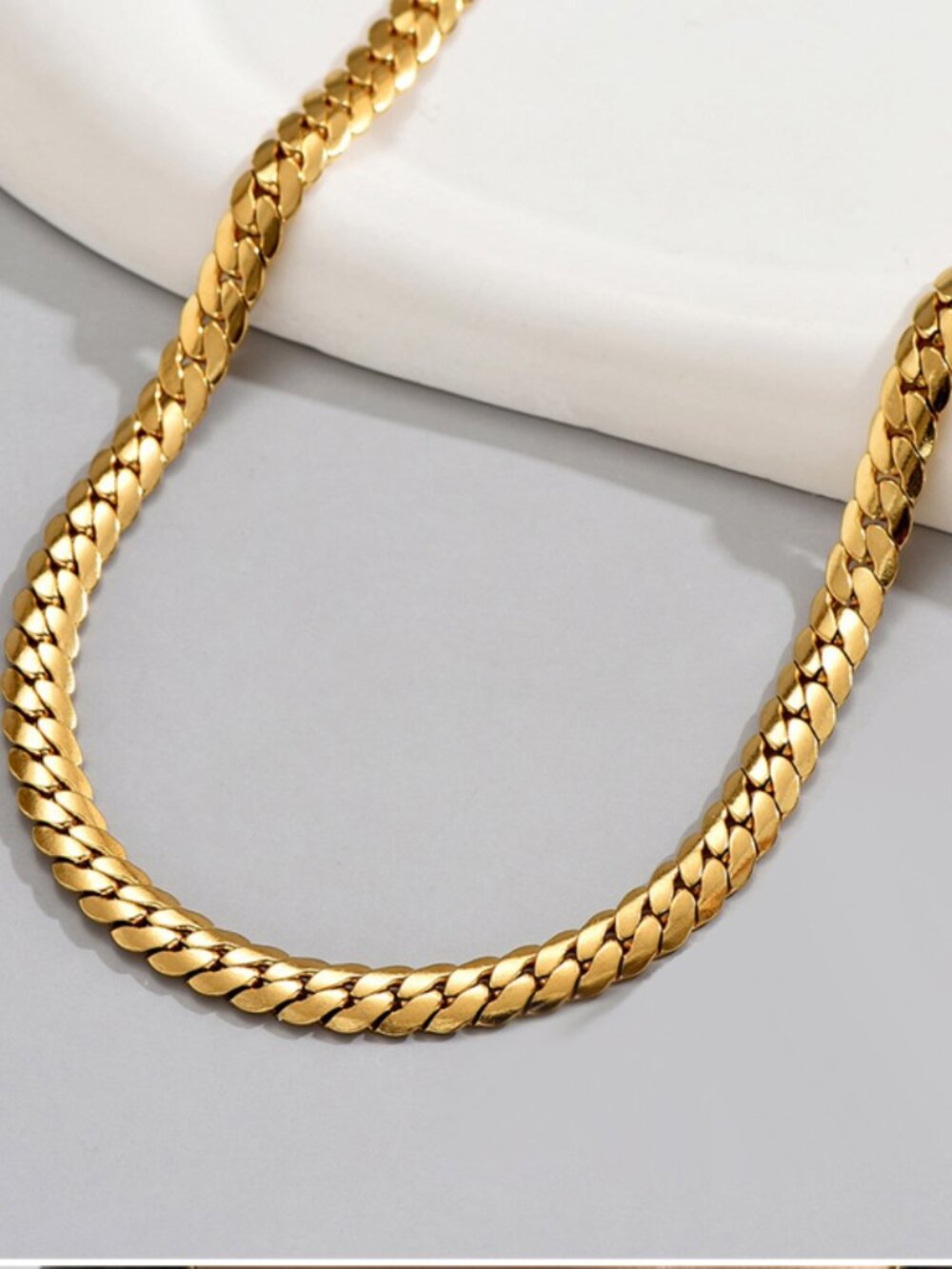 3/$35 NWT Men's Gold Stainless Steel Cuban Link Chain Necklace 5mm - Picture 5 of 6